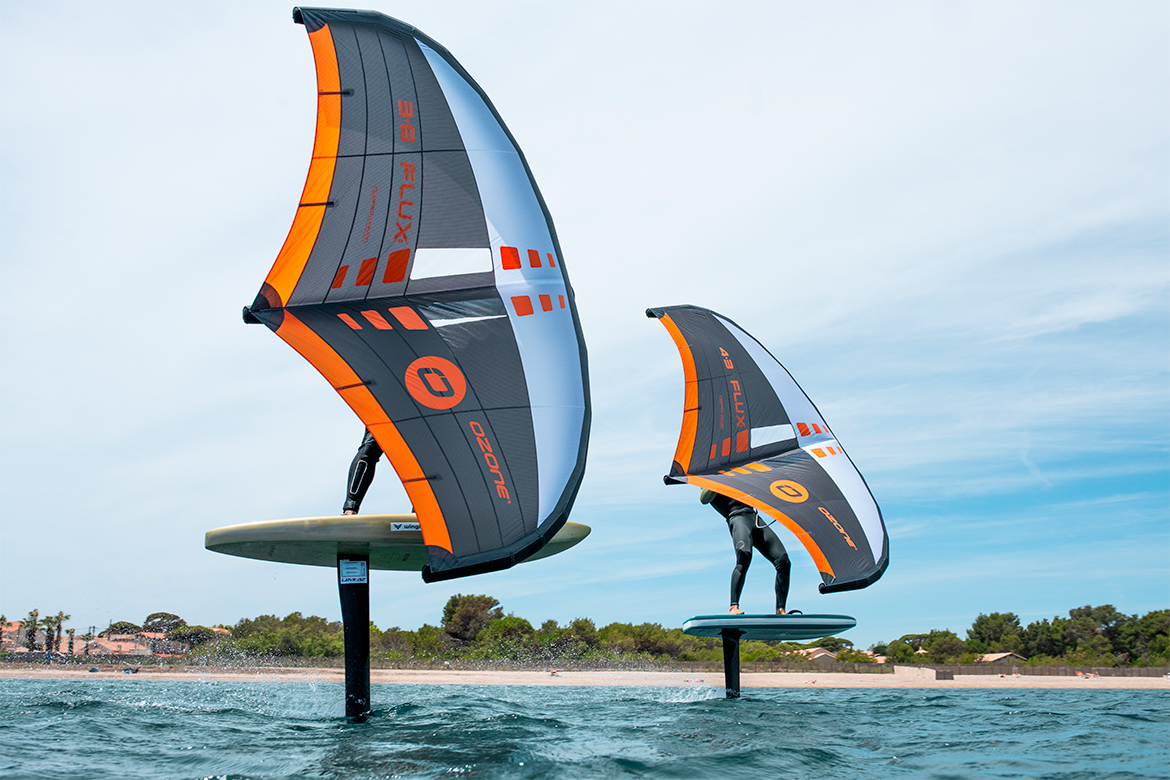 Aile Ozone Flux V3, détail du profil et du boom