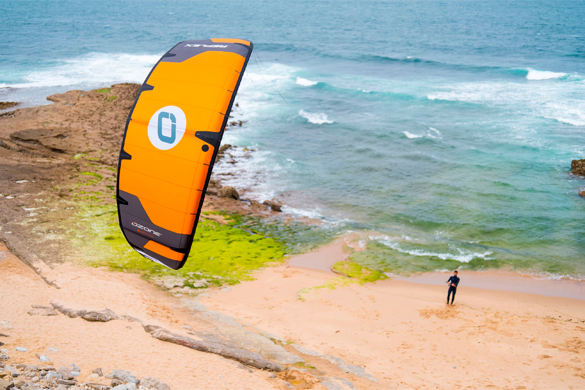 Kite Ozone Reflex, détail de la canopy et des lattes